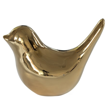 Uniquewise Modern Accent Table Decor Ceramic Gold Bird Figurine Statue Ornament QI004369